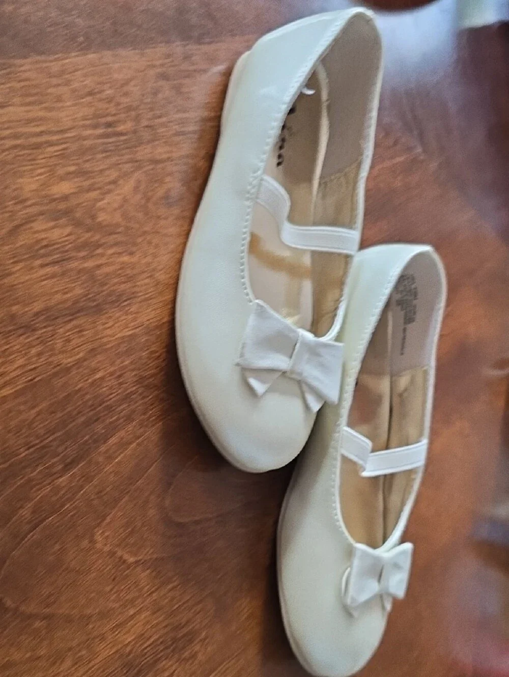 Nina Ivory Bow Mary Jane Flats